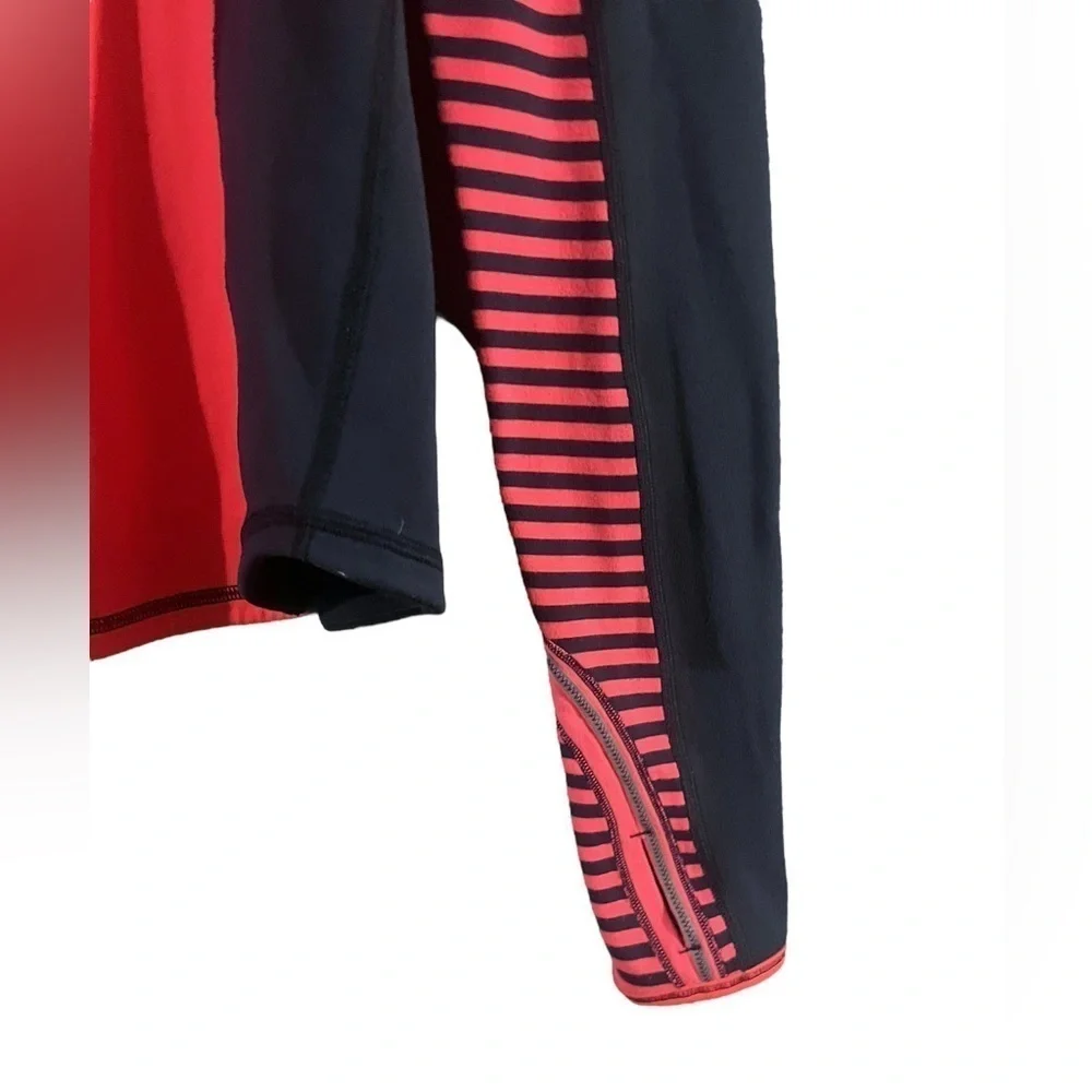 EUC Lululemon Run: U-Turn Pullover Light Flare Inkwell Classic Stripe Sz 6/8